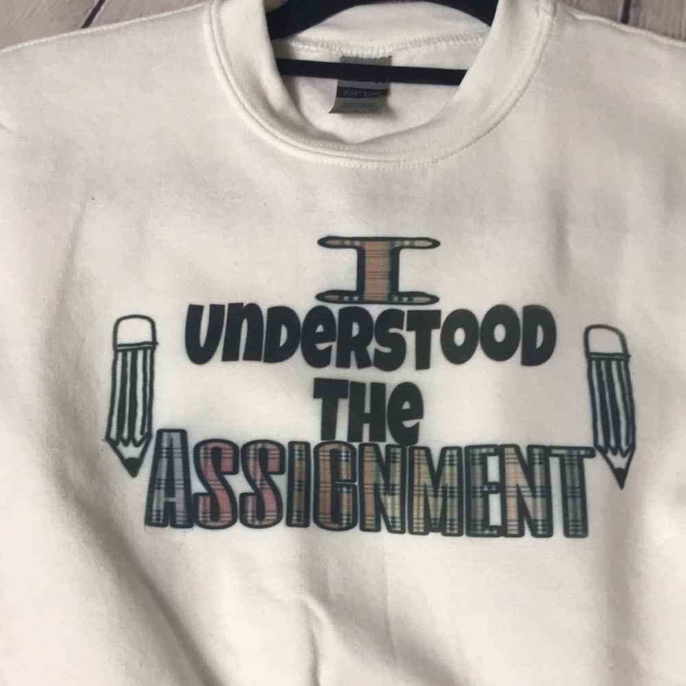 Size Small 4-6 girls youth assignment school plaid pullover sweater - White